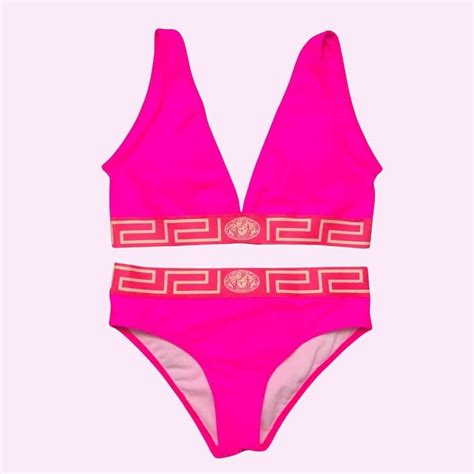 pink versace bikini.